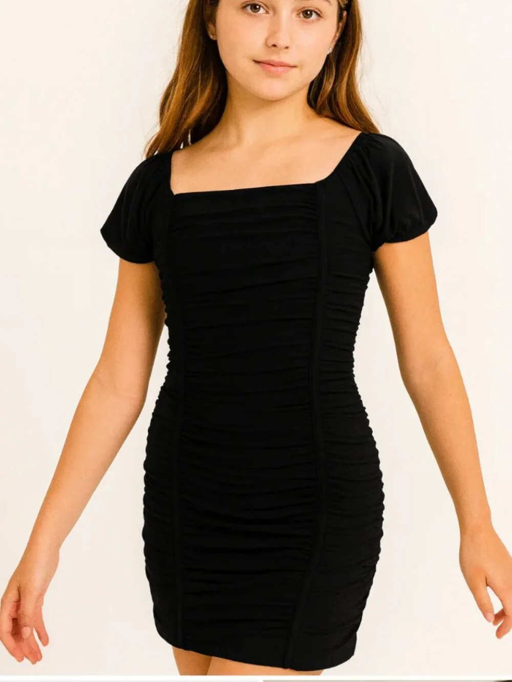 Cheryl Kids Amelia Ruched Body & Cap Sleeve Party Dress - Picture 2 of 6